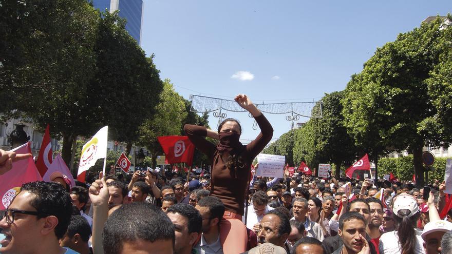 manifestación en Túnez